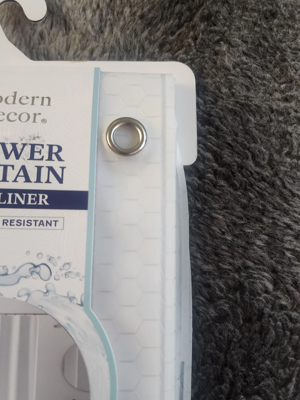 White PEVA Shower Curtain Liner